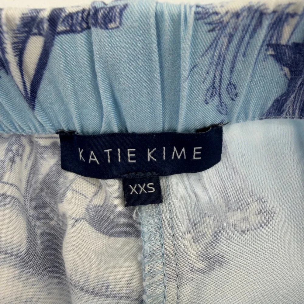 Katie Kime Pajama Set Women XXS Blue New Orleans Toile Short Sleeve Cotton Modal